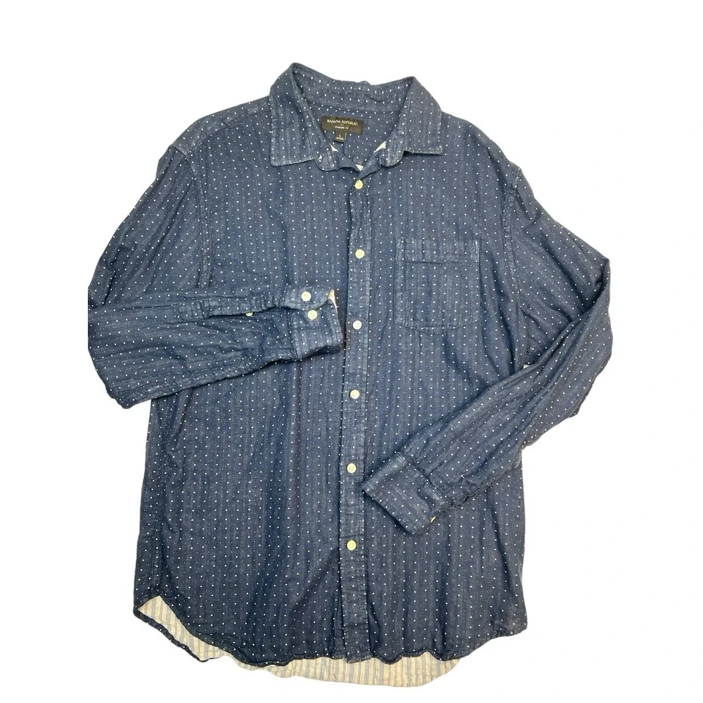 Men's Banana Republic Standard Fit Long Sleeve Button‎ Down Size L Maroon